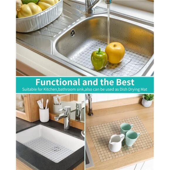 2-Pack Kitchen Sink Mat: PVC Adjustable Sink Protector | Sink liner Pad - Picture 6 of 7